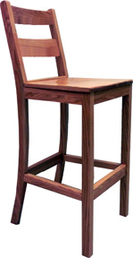 Ladderback Bar Stool w\/Wood Seat